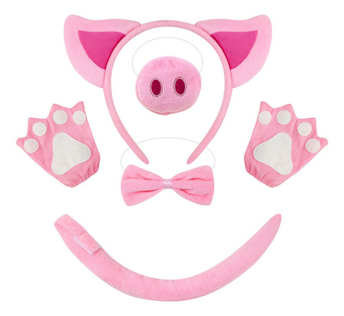 Pig Costume Set Accessories Dress Up For Party With Gloves