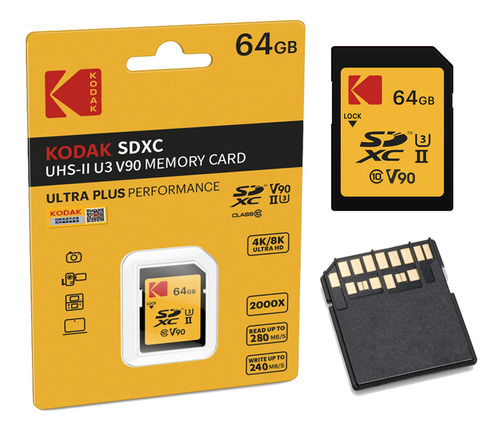 Tarjeta De Memoria Kodak V90 Uhs-ii U3 Sdxc Ultra Hd De 64 G