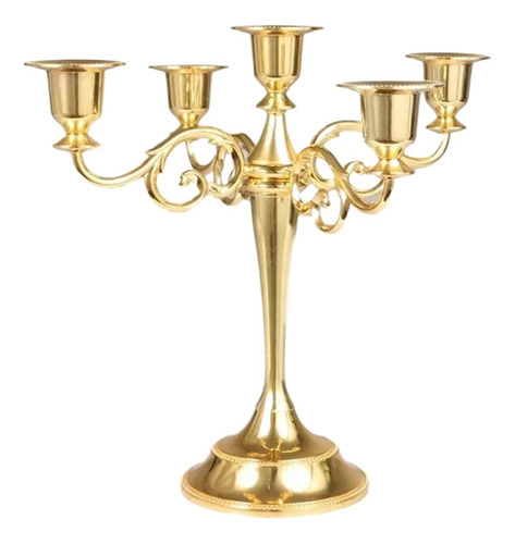 Soporte De Vela De Metal 5 Brazos Candelabro Vela Pilar Para