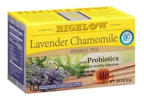 Té Bigelow Lavender Chamomile Manzanilla Lavanda 18 Tea Bags