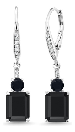 Gem Stone King Pendientes Colgantes De Plata De Ley 925 Con 