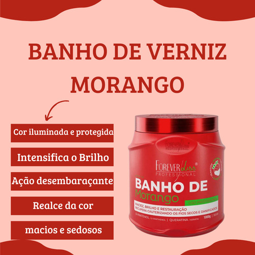 Kit Shampoo, Condicionador, Máscara 1kg Morango Forever Liss