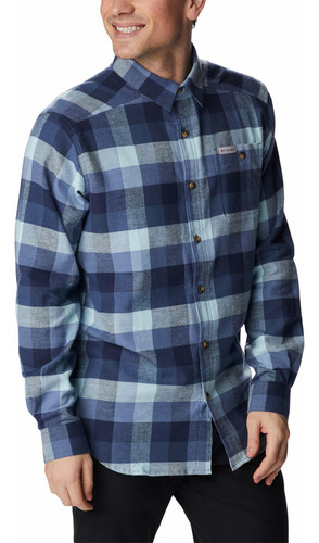 Camisa Hombre Cornell Woods Flannel Azul Columbia