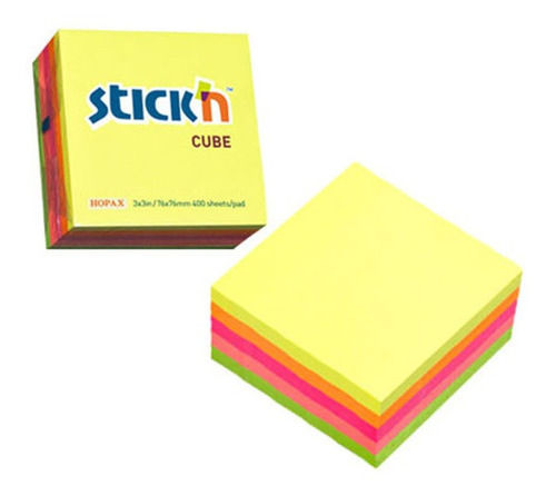 Notas Adhesivas 50x50 Cubo Flúor Stick'n