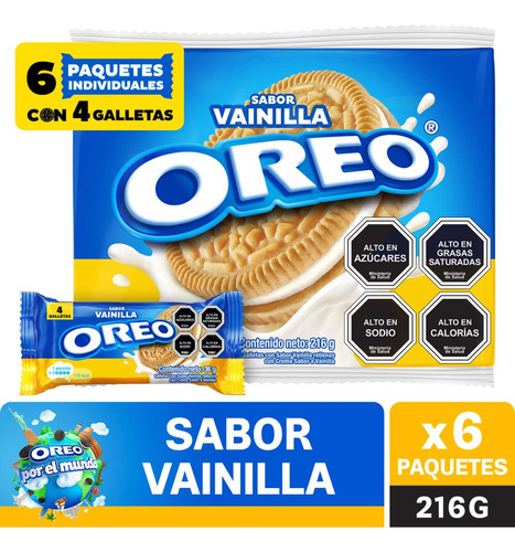 Galletas Oreo® Sabor Vainilla 6 Un. 36g C/u