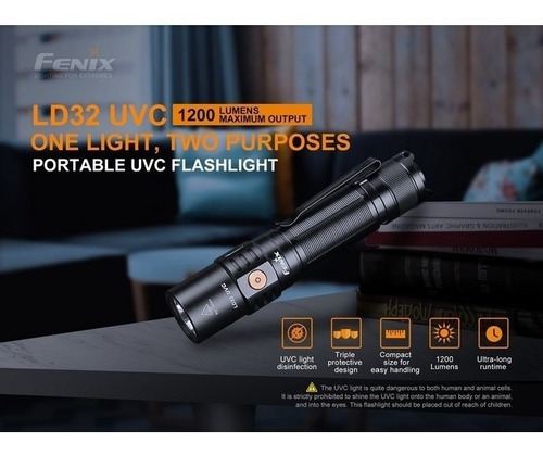 Imagen 2 de 2 de Linterna Led Fenix Ld32 Ultravioleta Desinfecta + Bateria