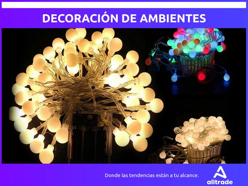 Imagen 7 de 10 de Guirnalda Luces 20 Led Cálidas Color 3 Mts Control 8 Modos