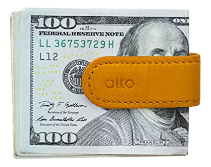 Alto Leather Clip Magnético Para Billetes, Soporte Intelige