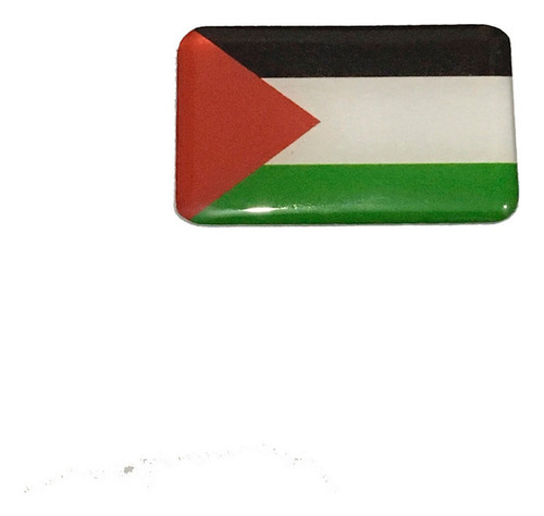 Adesivo Resinado Da Bandeira Da Palestina 5x3 Cm