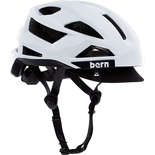 Bern Fl-1 Pave Cycling Helmet, Mips Gloss White W/visor, Sma