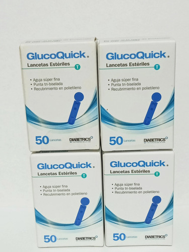 Lancetas Glucoquik 8 Cajas Por 50, Total 400 Lancetas