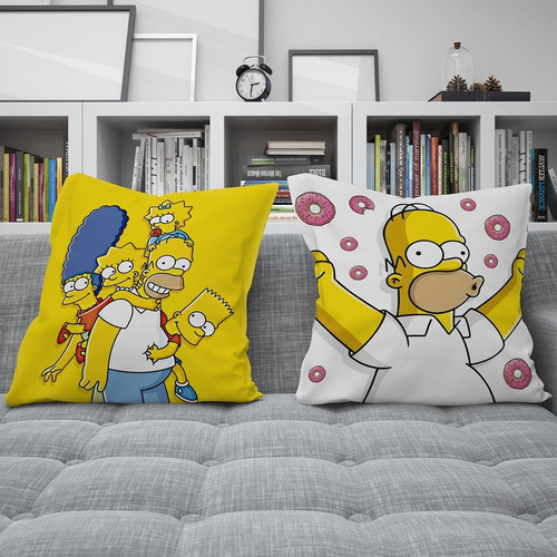 Imagen 4 de 5 de Combo Almohadones Almohadón Los Simpsons Vellon Siliconado