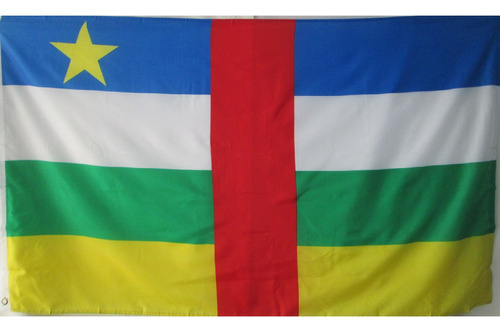 Bandera African Central Rep.  Doble Faz Tamaño 90cm X 150cm