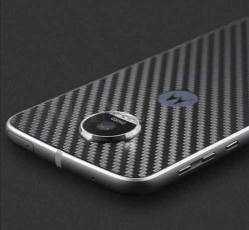 Protector Tapa Trasera Skin Fibra De Carbono 3d Moto G6