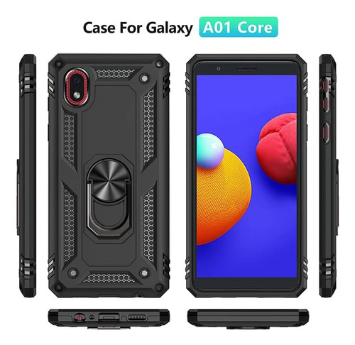 Funda Uso Rudo Golpes Para Galaxy A01 Core Carcasa+mica Rojo Samsung Galaxy A01 Core/m01 Core