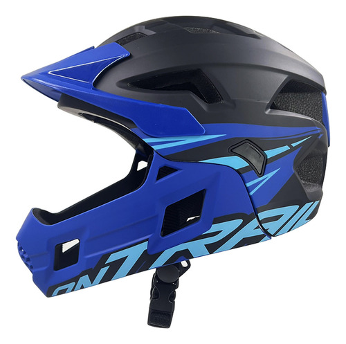  Casco Para Niños Ontrail Racer Negro Azul S Bicicross Bmx