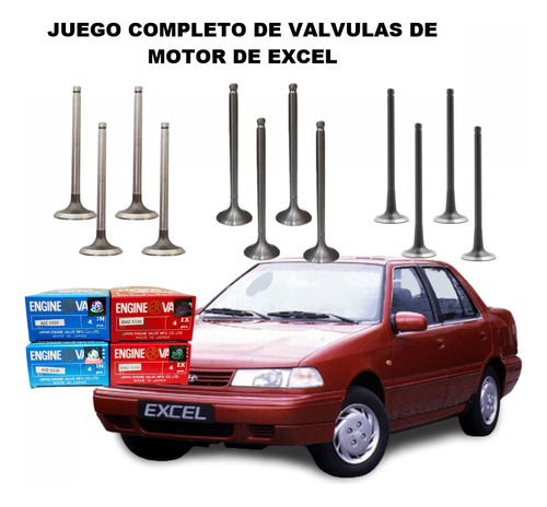 Juego Valvulas Motor Hyundai Excel 1.5 12v 96 00