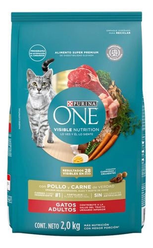 Alimento Seco Para Gato Pollo Y Carne One 2kg