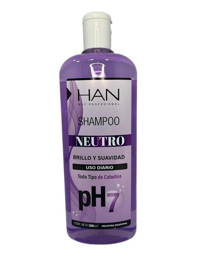 Han Shampoo Neutro Ph 7 Balanceado X500ml Limpieza Profunda