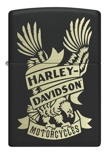 Isqueiro preto Zippo Harley Davidson Design Zp49826