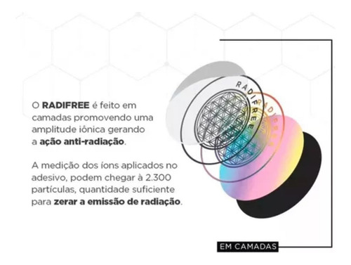 Kit 3 Adesivos Anti Radiação P/ Celular Radifree Therapy