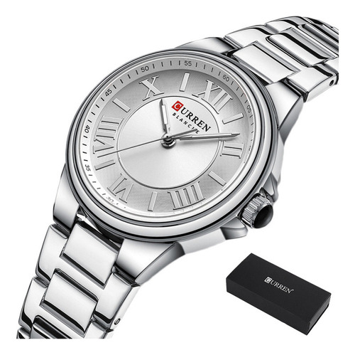 Relojes De Cuarzo Simples Para Mujer Curren 9091 Color De La Correa Blanco