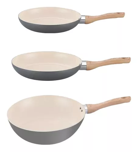 Sartén wok antiadherente, sartén de mango largo, utensilios de