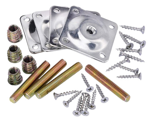 4 Placas De Montaje De Patas De Metal Para Montaje 4 Piezas