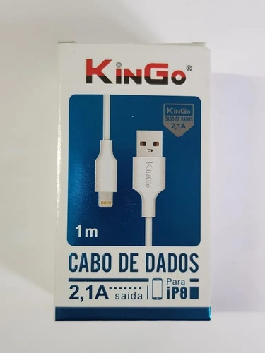 5 Cabos Dados Kingo Original Lightning Ip-8 2.1a Usb 1m Nfe