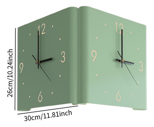 Reloj De La Pared De De Doble Cara Silencio Verde Claro