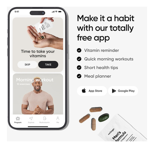Multivitamínico Meorigin Para Homens Com 82 Nutrientes, Supr