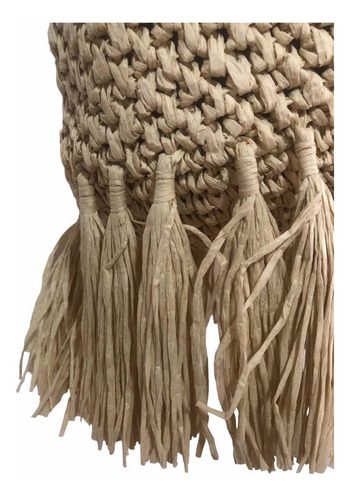Bolsa Playa Moda Tejida. Bolsa Boho Rafia Al Hombro Borlas