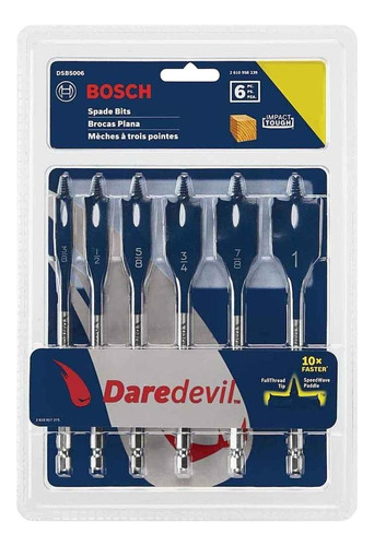 Brocas Planas De 3/8 A 1 6 Piezas Bosch 2610958239