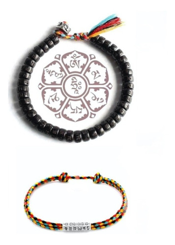 Pulsera Tibetana Protección Abundancia Y Lumbini Diámetro 18 Cm Largo 19 Cm
