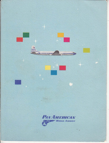 Antigua Tarjeta Navidad Pan American World Airways Vintage
