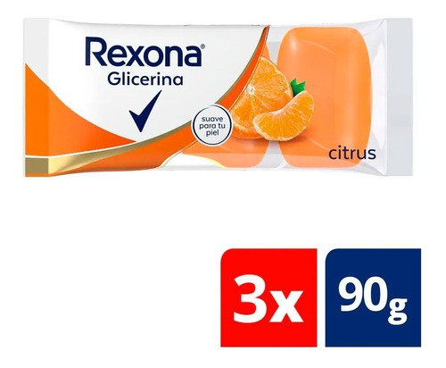 Jabon De Glicerina Rexona Pack 3 X 90 G Citrus