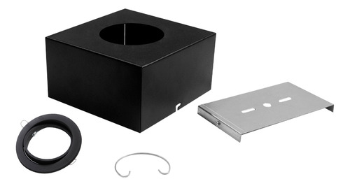Aplique Plafon Box Spot Cardanico 1 Luz Led Ar111 + Zocalo Estructura Negro