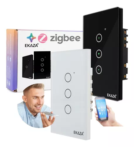 Interruptor Zigbee Inteligente 3 Botões Smart Touch Alexa