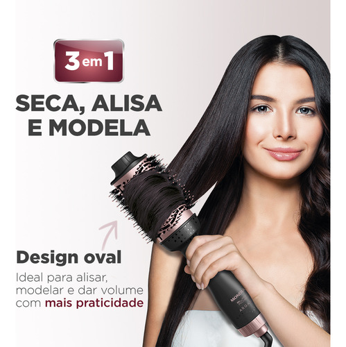 Cepillo secador Mondial Silver Red Es-07 1200 W de 3 velocidades