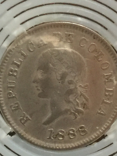 Escasa Moneda De 5 Centavos De Colombia De 1888