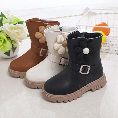 Botines K Para Niñas, Botas De Piel Con Suela Suave Para Niñ