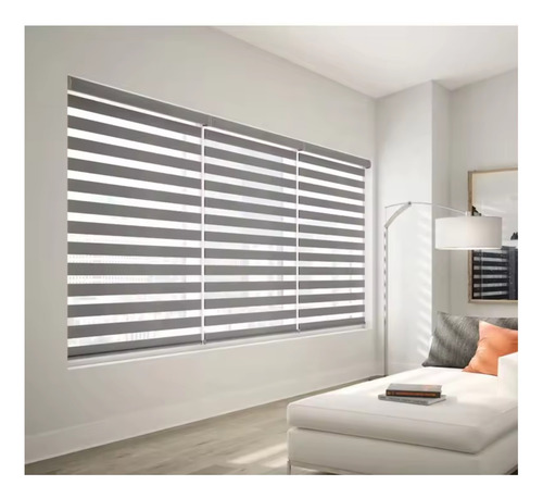 Cortinas Roller Duo Zebra Dia Y Noche 1.0x2.0 Mts Gris