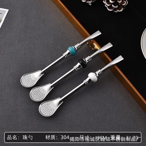 Bombillas Para Mate Cuchara Pajita De Acero Inoxidable