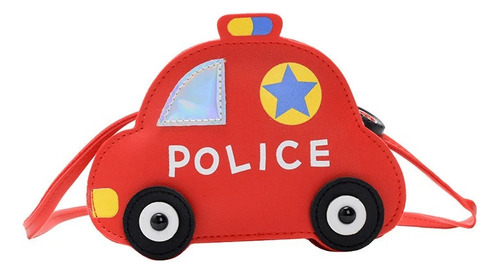 Cartera Bandolera Infantil Auto Policia Cuerina Mochila Niño