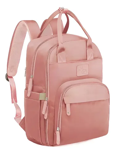 Mochila De Maternidade Donna Laço Bebê Lb Kyara Rosa Claro Desenho do tecido Liso