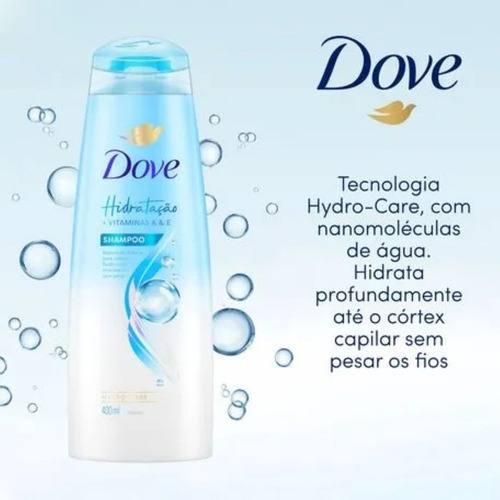 Kit Dove Shampoo 400ml Condicionador 200ml Hidratação