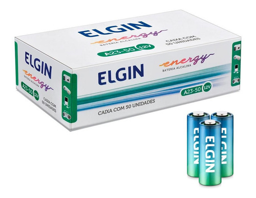 Pilha A23 Alcalina Elgin Para Controle Remoto Caixa C/50 Und