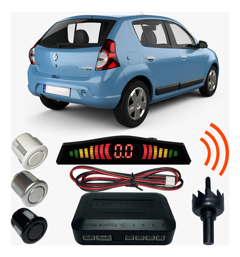 Sensor Estacionamento Ré Sandero Com Display 4 Pontos