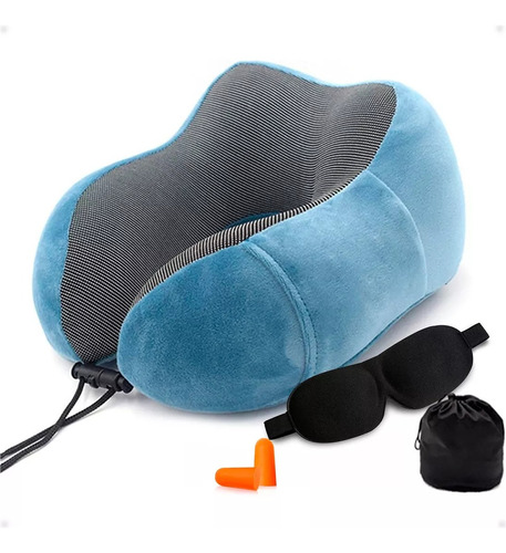 Set Almohada De Viaje + Cubre Ojos + Tapones Oídos - Kubo