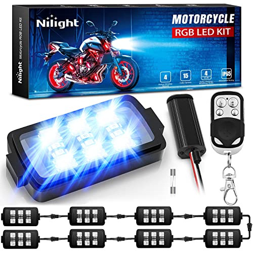 Juego De Luces Led Rgb Motocicleta De 8 Piezas, Luces D...